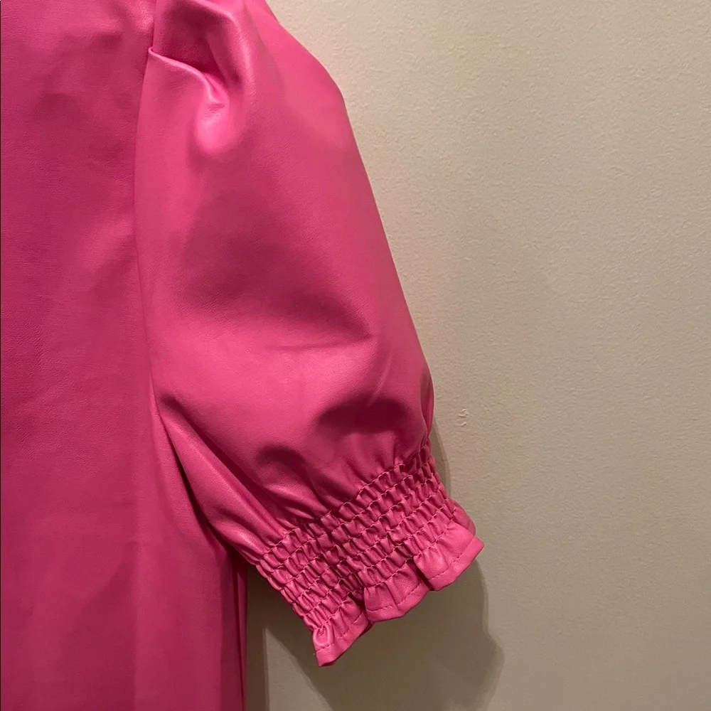 NWT THML Fuchsia Puff Sleeve Dress - Picture 7 of 11